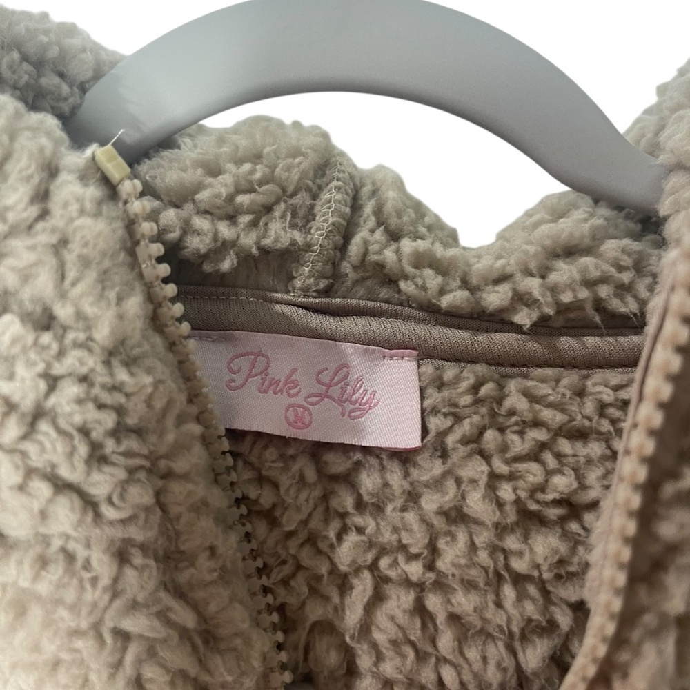 Pink‎ Lily Teddy Zip Up Hooded Jacket - Picture 6 of 7